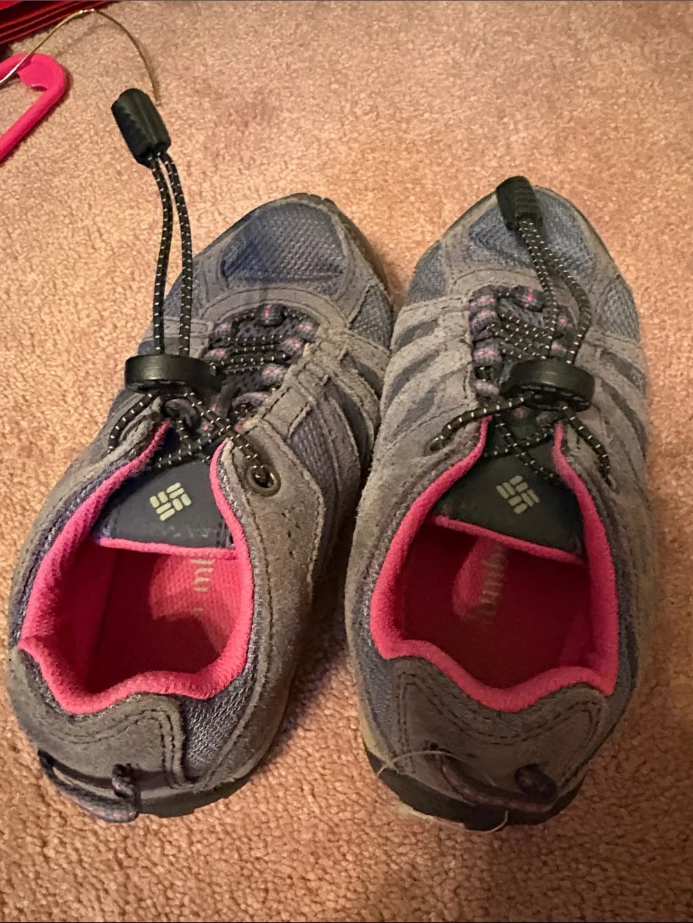 Columbia Gray and Pink Kids' Trail Sneakers